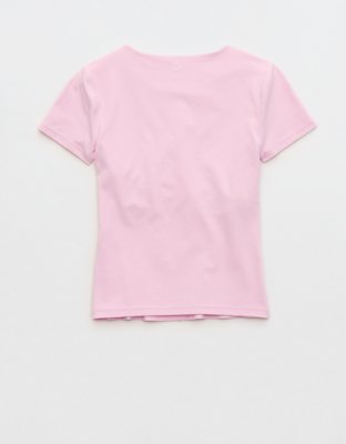 OFFLINE By Aerie Real Me XTRA T-Shirt - Parfait Pink