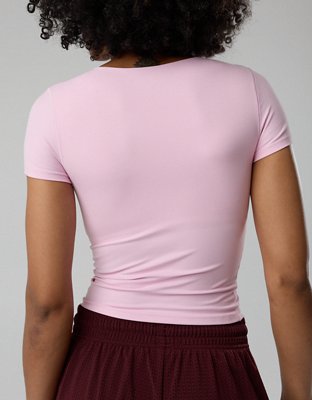 OFFLINE By Aerie Real Me XTRA T-Shirt - Parfait Pink