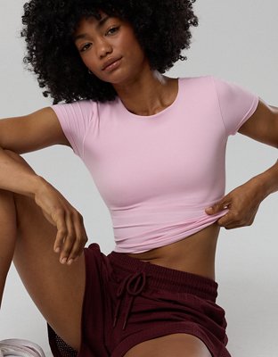 OFFLINE By Aerie Real Me XTRA T-Shirt - Parfait Pink