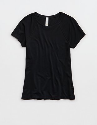 OFFLINE By Aerie Gotta Run Seamless Short Sleeve T-Shirt - True Black