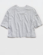 OFFLINE By Aerie Let's Stretch Cropped T-Shirt - Medium Heather Gray