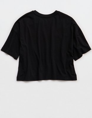 OFFLINE By Aerie Let's Stretch Cropped T-Shirt - True Black