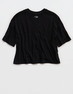 OFFLINE By Aerie Let's Stretch Cropped T-Shirt - True Black