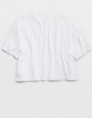 OFFLINE By Aerie Let's Stretch Cropped T-Shirt - White