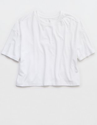 OFFLINE By Aerie Let's Stretch Cropped T-Shirt - White