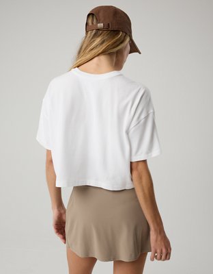 OFFLINE By Aerie Let's Stretch Cropped T-Shirt - White
