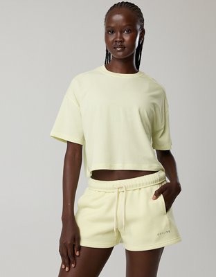 OFFLINE By Aerie Let's Stretch Cropped T-Shirt - Green Beam