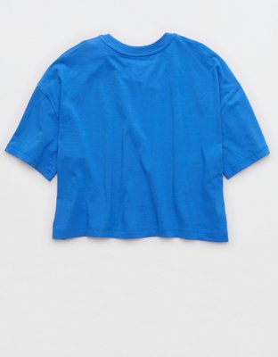 OFFLINE By Aerie Let's Stretch Cropped T-Shirt - Blue Vibe