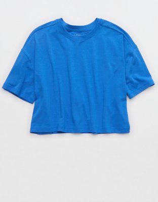 OFFLINE By Aerie Let's Stretch Cropped T-Shirt - Blue Vibe