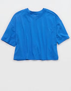 OFFLINE By Aerie Let's Stretch Cropped T-Shirt - Blue Vibe