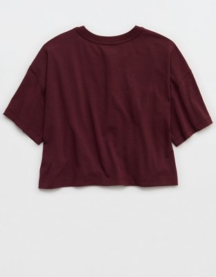 OFFLINE By Aerie Let's Stretch Cropped T-Shirt - Royal Berry