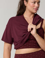 OFFLINE By Aerie Let's Stretch Cropped T-Shirt - Royal Berry