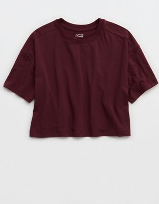 OFFLINE By Aerie Let's Stretch Cropped T-Shirt - Royal Berry
