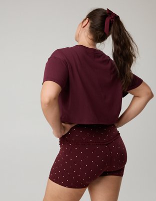 OFFLINE By Aerie Let's Stretch Cropped T-Shirt - Royal Berry