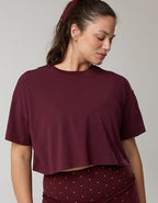 OFFLINE By Aerie Let's Stretch Cropped T-Shirt - Royal Berry
