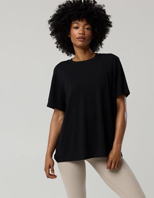 OFFLINE By Aerie Let's Stretch Oversized T-Shirt - True Black