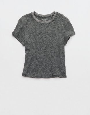 OFFLINE By Aerie Weekend Away Short Sleeve Ringer T-Shirt - Dark Heather Gray