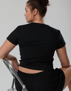 OFFLINE By Aerie Weekend Away Short Sleeve Ringer T-Shirt - True Black