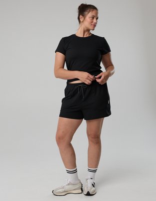 OFFLINE By Aerie Weekend Away Short Sleeve Ringer T-Shirt - True Black