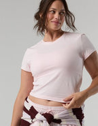 OFFLINE By Aerie Weekend Away Short Sleeve Ringer T-Shirt - Pink Petal