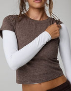 OFFLINE By Aerie Weekend Away Short Sleeve Ringer T-Shirt - Deep Earth