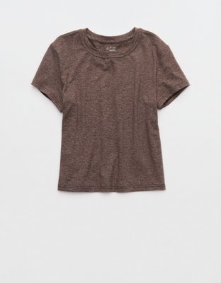 OFFLINE By Aerie Weekend Away Short Sleeve Ringer T-Shirt - Deep Earth
