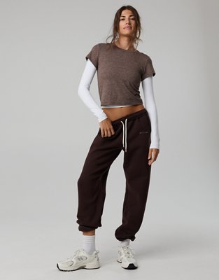 OFFLINE By Aerie Weekend Away Short Sleeve Ringer T-Shirt - Deep Earth