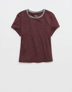 OFFLINE By Aerie Weekend Away Short Sleeve Ringer T-Shirt - Royal Berry