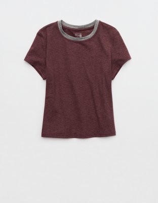 OFFLINE By Aerie Weekend Away Short Sleeve Ringer T-Shirt - Royal Berry