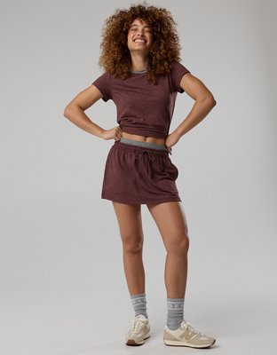 OFFLINE By Aerie Weekend Away Short Sleeve Ringer T-Shirt - Royal Berry