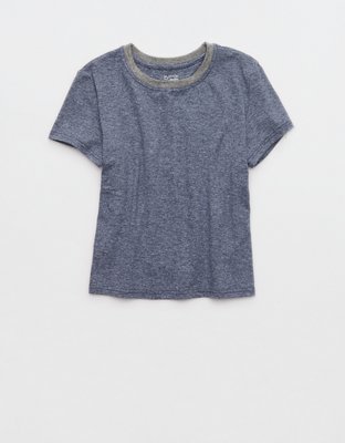 OFFLINE By Aerie Weekend Away Short Sleeve Ringer T-Shirt - Royal Navy