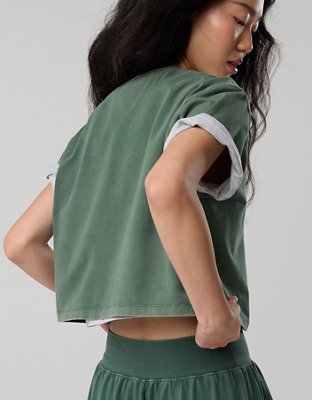 OFFLINE By Aerie OG Cotton Short Sleeve T-Shirt - Rugged Green