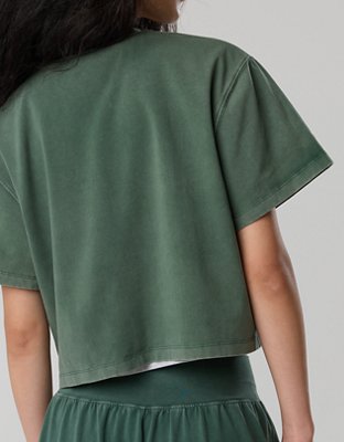 OFFLINE By Aerie OG Cotton Short Sleeve T-Shirt - Rugged Green