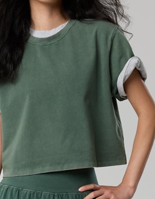 OFFLINE By Aerie OG Cotton Short Sleeve T-Shirt - Rugged Green