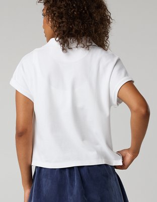 OFFLINE By Aerie Pique Rugby Polo T-Shirt - White