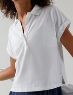 OFFLINE By Aerie Pique Rugby Polo T-Shirt - White