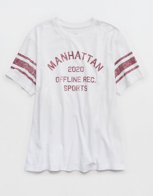 OFFLINE By Aerie Let's Stretch Seamed Boyfriend T-Shirt - White