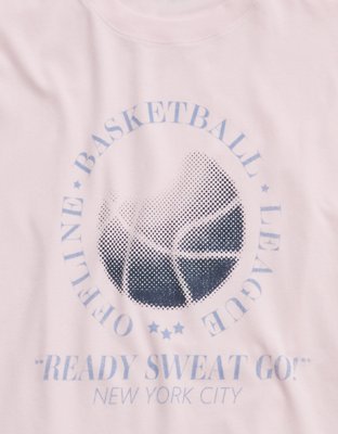 OFFLINE By Aerie Let's Stretch Seamed Boyfriend T-Shirt - Pink Petal
