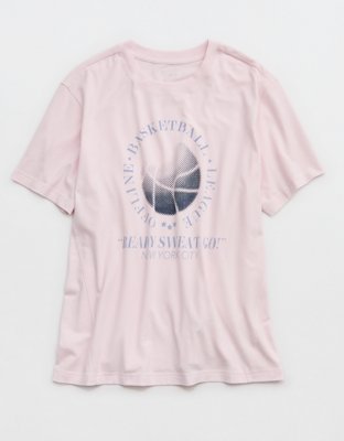 OFFLINE By Aerie Let's Stretch Seamed Boyfriend T-Shirt - Pink Petal