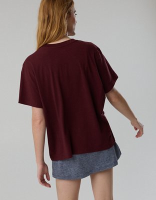 OFFLINE By Aerie Let's Stretch Seamed Boyfriend T-Shirt - Royal Berry