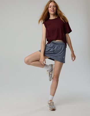 OFFLINE By Aerie Let's Stretch Seamed Boyfriend T-Shirt - Royal Berry