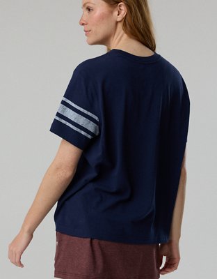 OFFLINE By Aerie Let's Stretch Seamed Boyfriend T-Shirt - Royal Navy