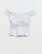 OFFLINE By Aerie Real Me XTRA Off The Shoulder T-Shirt - White