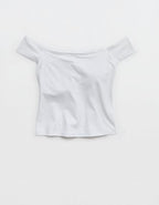 OFFLINE By Aerie Real Me XTRA Off The Shoulder T-Shirt - White