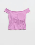 OFFLINE By Aerie Real Me XTRA Off The Shoulder T-Shirt - Planet Pink