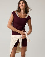 OFFLINE By Aerie Real Me XTRA Off The Shoulder T-Shirt - Royal Berry