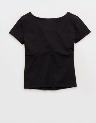 OFFLINE By Aerie The Hugger Sweetheart Short Sleeve T-Shirt - True Black
