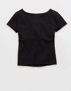 OFFLINE By Aerie The Hugger Sweetheart Short Sleeve T-Shirt - True Black