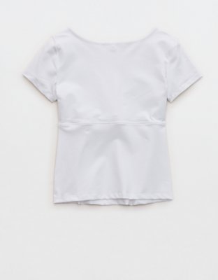 OFFLINE By Aerie The Hugger Sweetheart Short Sleeve T-Shirt - White