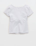 OFFLINE By Aerie The Hugger Sweetheart Short Sleeve T-Shirt - White